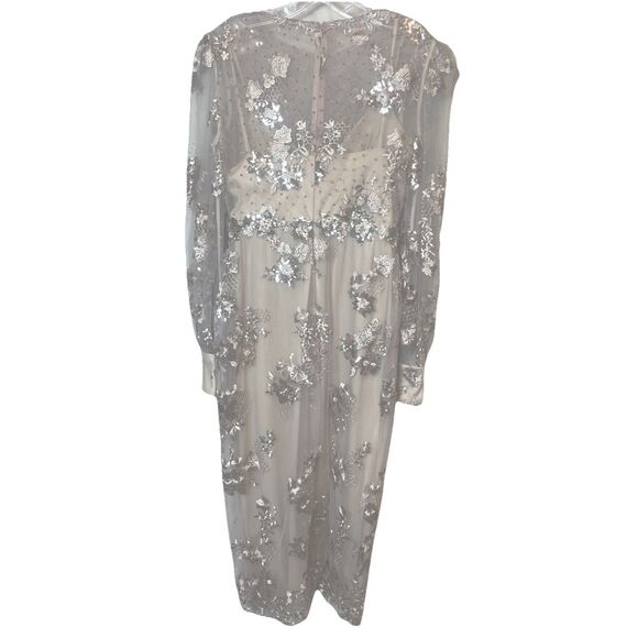 NWT Mac Duggal Mocha Long Sleeve Midi Dress Sz 6 Retail $338 - Picture 4 of 16